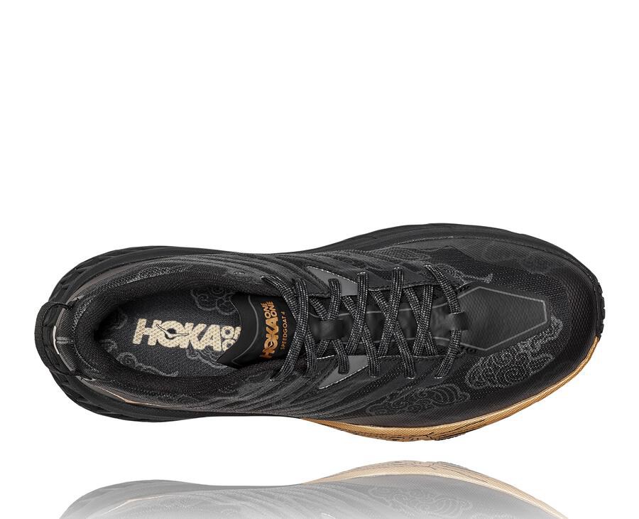 Hoka One One Speedgoat 4 Cny Trailskor Dam - Svarta/Guld - XLTWP-5247